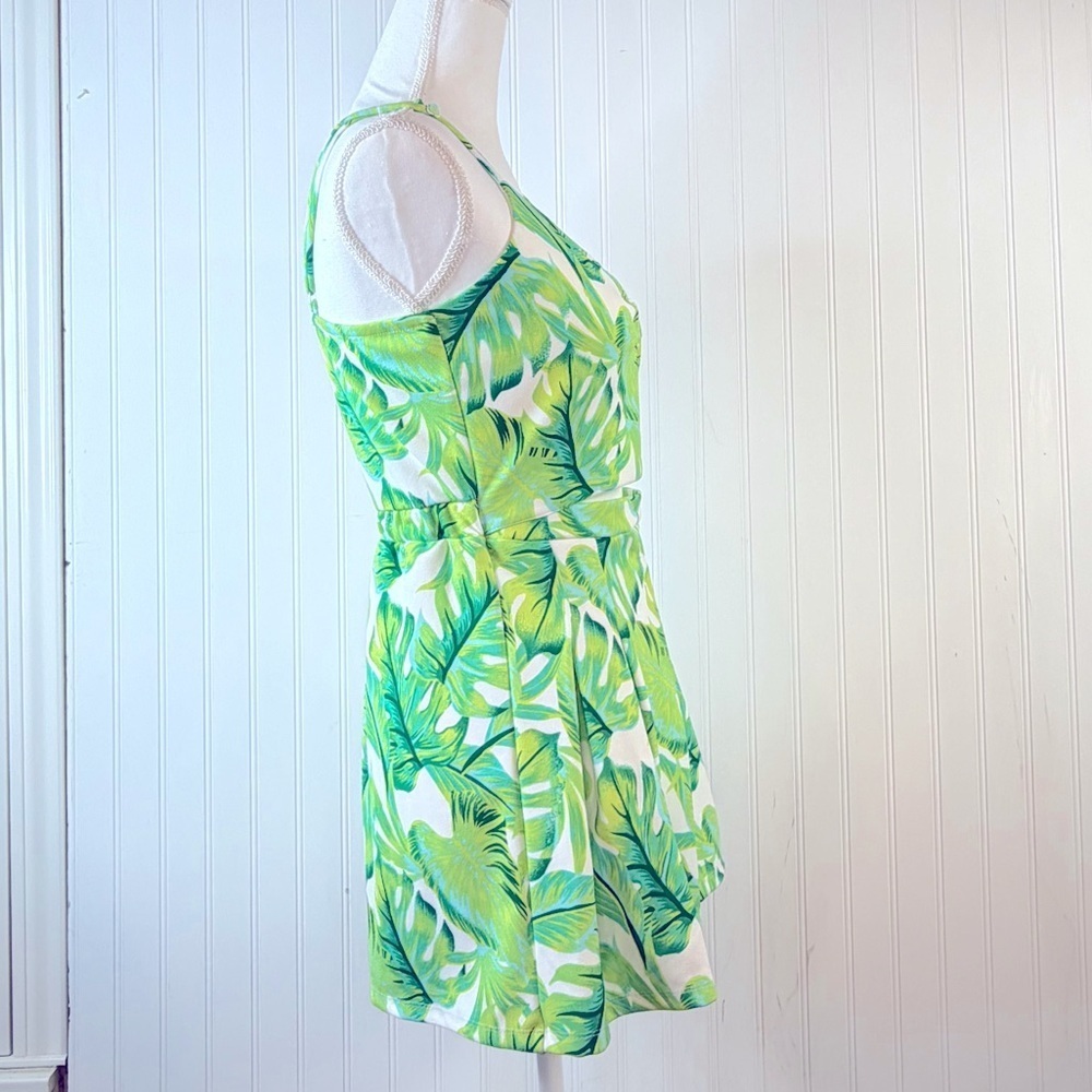 Madden NYC Lime Green Tropical Floral Short Knit Romper – Size Medium – NWOT - Picture 6 of 9